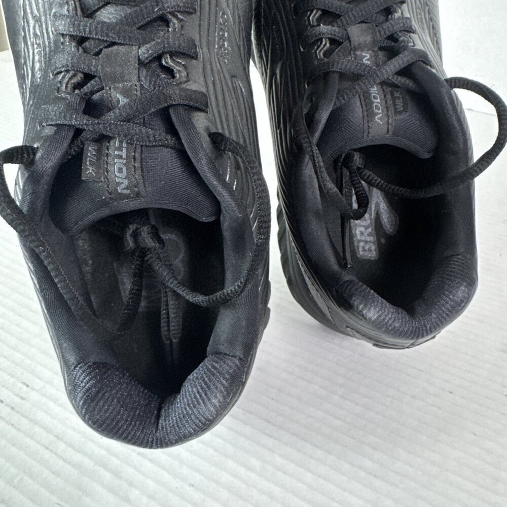 Brooks Women's 10M Walking Addiction Sneaker Shoes‎ Black Leather EUC - Picture 7 of 16